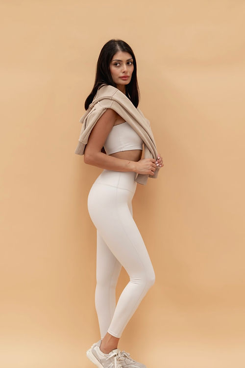 Zara Smooth Leggings - Cool Cream