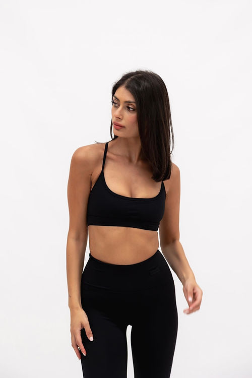 Mia Smooth Crop Top - Black