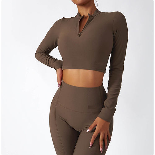 Misha Long Sleeve Zip Up 2.0 - Taupe