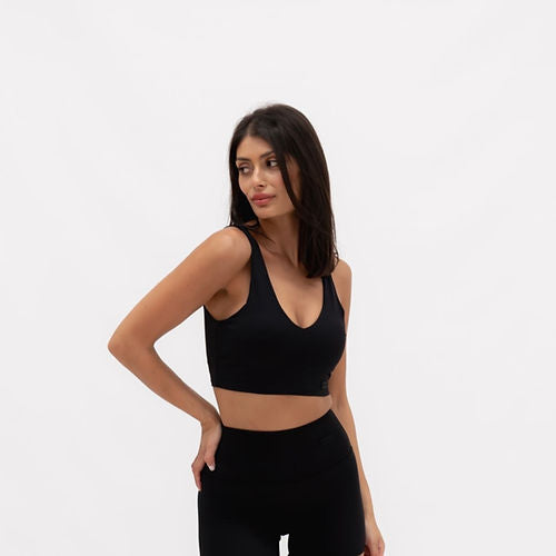 Isabella Smooth Crop Top - Black