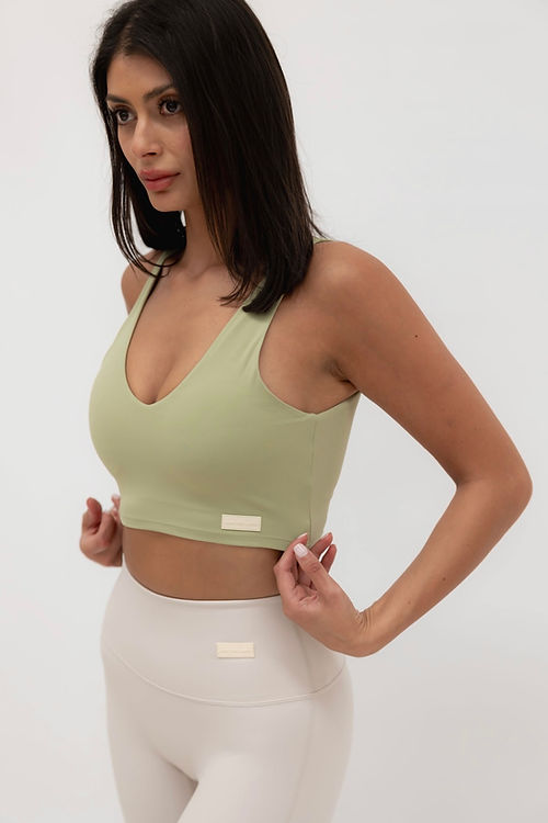 Isabella Smooth Crop Top - Pistachio