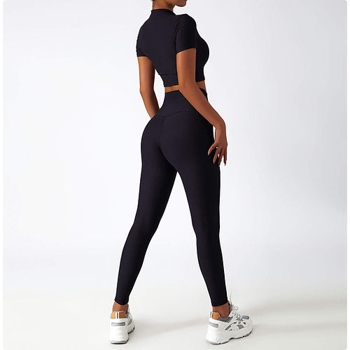 Misha Ribbed High Waisted Leggings - Black